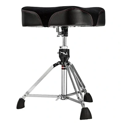 Afbeelding van Gibraltar Drumkruk, Drumkruk 9000 Series Zadel Oversized Pro Series, 9608OS (Diameter: 48cm, Vinyl Zitting, Super Lock, Dubbel Strut Onderstel, Foot&#039; Rubberen Voeten)