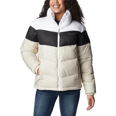 Afbeelding van Columbia Puffect Color Blocked Donsjas, donkersteen, zwart, wit, S dames, Donkere steen,