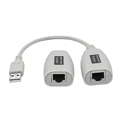 Afbeelding van SinLoon USB Over RJ45, RJ45 Cat Verlengkabel 2.0 naar LAN Verlengingsadapter Cat5 Cat5e Cat6 Kabel Connector Up, Adapter 150ft Lengte