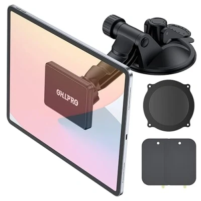 Afbeelding van OHLPRO Magnetische Telefoon Tablet Houder voor Auto Voorruit Super Sterke Magneet Dashboard Mount Zuignap Sticky Gel Dash alle iPad/iPad Air/iPad Mini Samsung Galaxy 4 &quot; 10&quot; Tabletten en