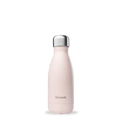 Afbeelding van QWETCH Isothermische Originals fles pastelroze 260 ml nomadische roestvrijstalen 24 uur koud en 12 warm waterdicht, BPA vrij herbruikbaar