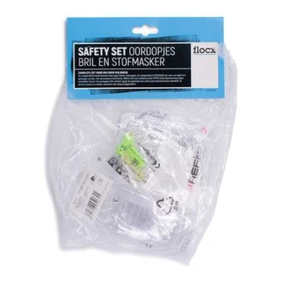 Afbeelding van Flocx PBM set Bril, Stofmasker en Oordopjes Compleet