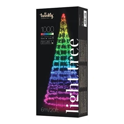 Afbeelding van Twinkly vlaggenmast kerstboom 6 x Ø 3 meter (1000 LEDs, Wifi, RGB+Wit, Buiten)