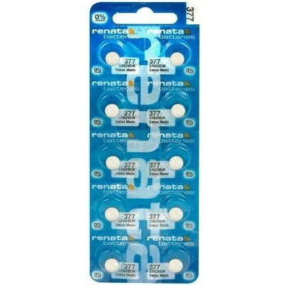 Afbeelding van 10 Stuks Renata 377 / 376 SR 626 SW G4 1.55V Alkaline horloge knoopcel batterij