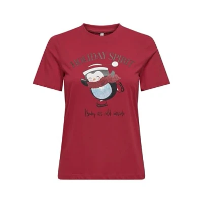Afbeelding van Only Shirt met korte mouwen ONLKITA LIFE REG S/S TOP BOX XMAS JRS