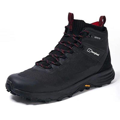 Afbeelding van Berghaus Heren Vc22 Multisport Gore tex Waterdichte Stof Mid Walking Wandellaarzen, Zwart/Rood, 40.5 EU