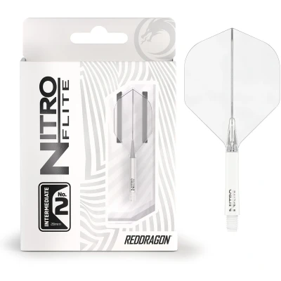 Afbeelding van RED DRAGON Nitro Flite Integrated Flight &amp; Shaft System, nr. 2 vorm en design, wit heldere kleur, tussenlengte
