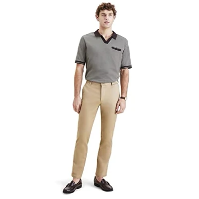 Afbeelding van Dockers T2 Chino Beige maat W 33 L 30 Heren met Slim fit Pasvorm Stretch Suitable Herenkleding