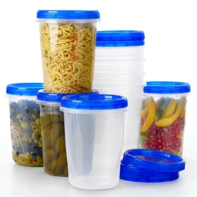 Afbeelding van Winter Shore Voedsel Opslag Containers met Draaideksel (10 Pak) 1 L BPA vrij Container voor Soep &amp; Meer Maaltijd Prep Diepvries Lekvrij Stapelbaar Ontwerp