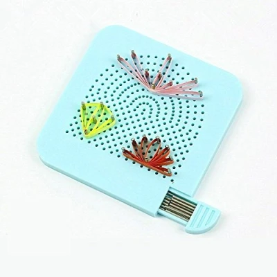 Afbeelding van YURROAD Papier Quilling Tool Board met Pins Opbergdoos Breiplank Grid Gids voor Maken Strips Vouwen Crafting