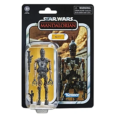 Afbeelding van Star Wars Hasbro The Vintage Collection IG 11 speelgoed, 9,5 cm schaal Mandalorian actiefiguur, speelgoed voor kinderen vanaf 4 jaar, meerkleurig