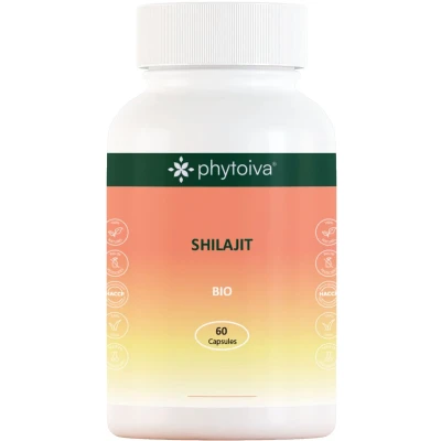 Afbeelding van Phytoiva Biologisch Shilajit extract 20% Fulvic acid 500 mg 60 veggie capsules