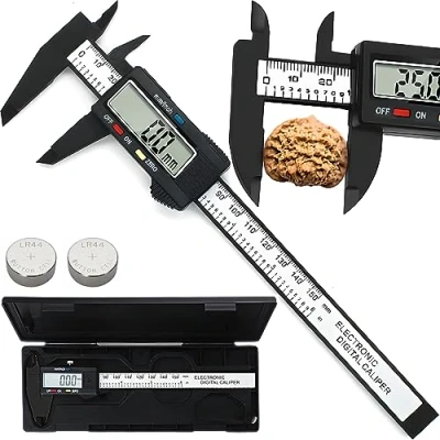 Afbeelding van Retoo Digitale schuifmaat 150 mm met reservebatterij, spatwaterdicht en stofdicht, lcd scherm, meetgereedschap voor huishouden industrie, meetmeter meetnauwkeurigheid