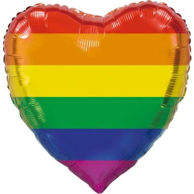 Afbeelding van Wefiesta Folieballon Regenboog Hartvorm 92 Cm Folie