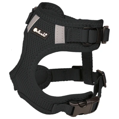 Afbeelding van Petlando Hondenharnas Mesh Vest Zwart Hondentuig 18 26/32 41 cm