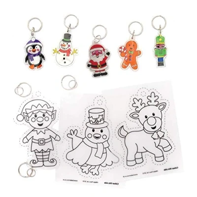 Afbeelding van Baker Ross AW959 Kerst Super Shrink Sleutelhanger Kits (Pack van 8) Feestelijke Kunst en Ambachten, Diverse