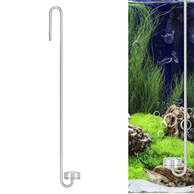 Afbeelding van CO2 Diffuser verstuiver roestvrij staal bellenteller met U vormige verbindingsbuis voor aquariumplanten Watergras (L)