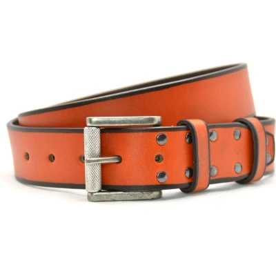 Afbeelding van Stoere echt lederen vol nerf Cognac kleurige 4cm riem Maat 105