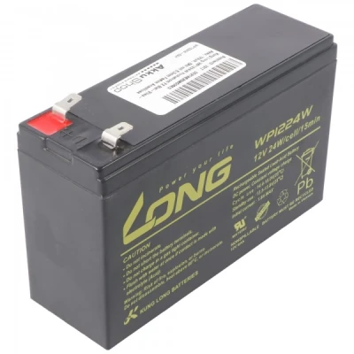 Afbeelding van Kung Long WP1224W hoge stroom F2 lood vlies accu, 12V, 6Ah met 6,3 mm Faston aansluiting