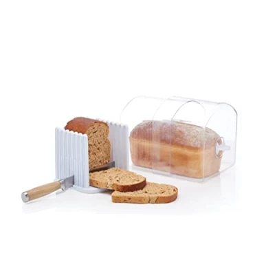 Afbeelding van KitchenCraft Stay Fresh Broodbak, grote broodtrommel met broodsnijdergids, in geschenkdoos, groot, kunststof