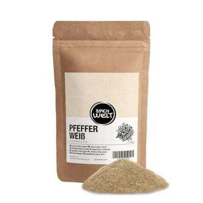 Afbeelding van Spicy Welt Gemalen Witte Peper (1kg) Peperpoeder voor Sauzen, Soepen, Marinades &amp; Vleesgerechten Subtiele Pittige Smaak 100% Natuurlijk, Zonder Additieven