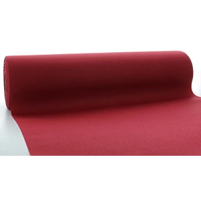 Afbeelding van Sovie Horeca Linclass Airlaid tafelloper, bordeaux, 40 cm x 24 m, effen perforatie om de 120 cm, ideaal voor decoraties