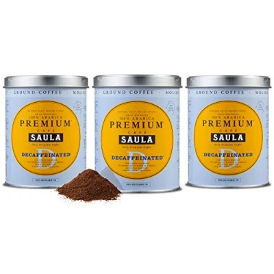 Afbeelding van Saula Coffee, Pack 3 blikken van 250 gr. Gran Espresso Premium cafeïnevrije koffie.