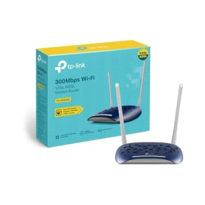 Afbeelding van TP Link 300 Mbps Wireless N VDSL/ADSL Modem Router, Single Band, Broadband Speed Up To 100 Mbps, Versatile Connectivity, 4x Fast Ports, Tether App, Easy setup (TD W9960)