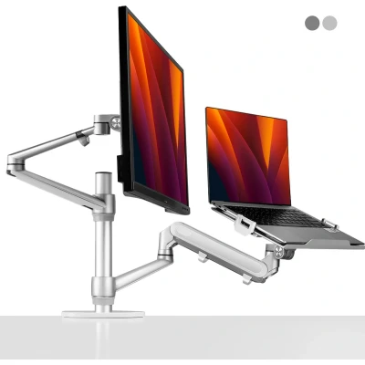 Afbeelding van Alberenz Laptop Monitor Arm Kantelbaar Hoogte Verstelbaar Zilver
