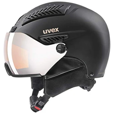 Afbeelding van uvex hlmt 600 visor skihelm voor dames en heren met vizier individueel passysteem wmn black matt 55 57 cm