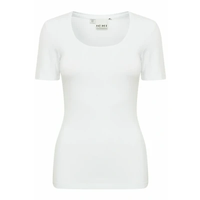 Afbeelding van ICHI Ihzola Plain SS Tshirt basic, Dames, Maat: Medium, White
