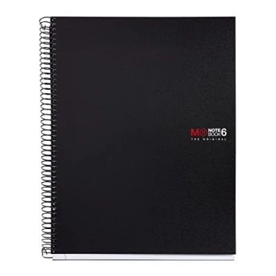 Afbeelding van Miquelrius The Original A4 notitieboek, 6 gekleurde strepen, omslag van polypropyleen, ondoorzichtig, afmetingen 210 x 297 mm, 4 gaten, 150 vellen 70 g/m², horizontaal gelinieerd, 7 zwart