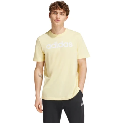 Afbeelding van adidas Sportswear Essentials Single Linear LOGO Tshirt print, Heren, Maat: Large, Almost yellow