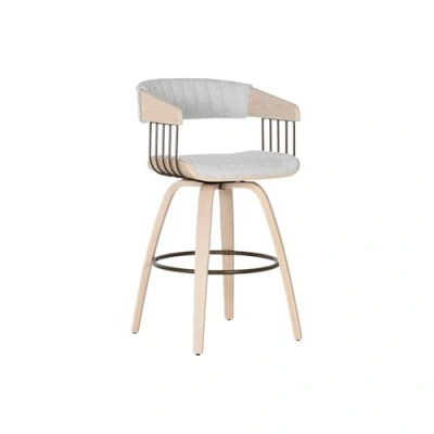 Afbeelding van Keukenstoel Home ESPRIT Grijs Polyester Hout 51 x 55 91 cm