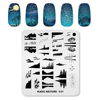 Afbeelding van KADS Nagel Stempelen Plaat Kokosboom Natuur Template Afbeelding Ontwerp Platen voor Nail Art Decoratie en DIY (NA031)