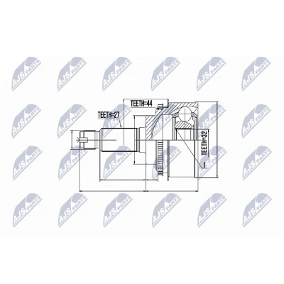 Afbeelding van Homokineet reparatie set, aandrijfas NTY NPZ SB 012