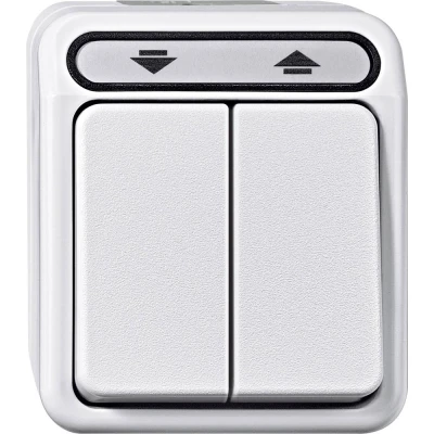 Afbeelding van Merten 4075006 AquaStar Compleet Rolluikschakelaar spatwaterdicht Polar wit 1 stuks