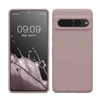 Afbeelding van kwmobile telefoonhoesje geschikt voor Google Pixel 7 Pro Hoesje met siliconen coating Smartphone case in licht oudroze