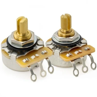 Afbeelding van CTS 450G A250K+B250K Potmeter Logaritmische Lineair Messing Short Split Shaft 1/4 Inch 10% voor Elektrische Gitaar Basgitaar(Set van 1A1B)