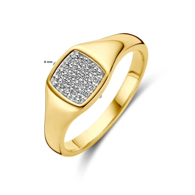 Afbeelding van 14K Geelgoud Ring Diamant Gestift 0.10Ct H Si 4031425