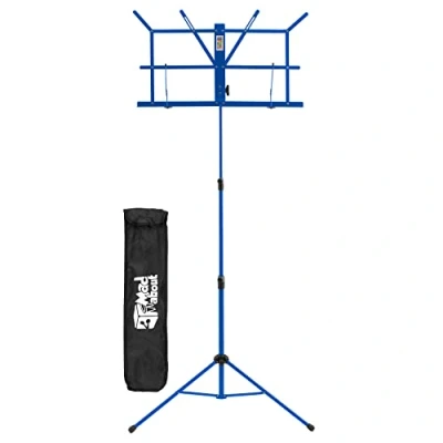 Afbeelding van Mad About MA MS04 opvouwbare muziekstandaard gemakkelijk draagbare bladmuziekhouder met draagtas, blauw
