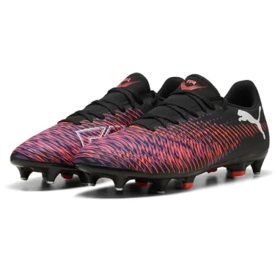 Afbeelding van Puma Future 8 PLAY MXSG Voetbalschoenen met metalen noppen, Heren, Maat: 39, Black/white/glowing red Textiel/ synthetisch