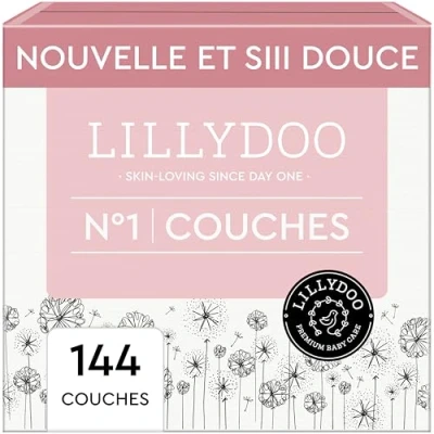 Afbeelding van LILLYDOO Huidvriendelijke babyluiers maat 1 (2 5 kg), maanddoos (144 stuks), veilige bescherming tegen lekken, zacht, zonder parfum en lotions voor de gevoelige huid, dermatologisch getest