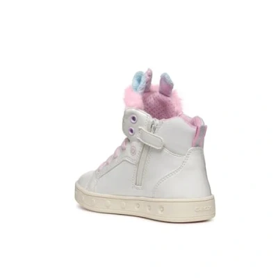 Afbeelding van Geox Skylin GIRL Light UP Sneakers hoog voor kinderen, Maat: 27, White/multicolor Imitatieleer/ textiel