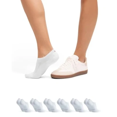Afbeelding van DANISH ENDURANCE Onzichtbare Katoenen Sokken, Laag Uitgesneden, Voor Mannen en Vrouwen, Unisex, 6 Paar, Wit, 48 51