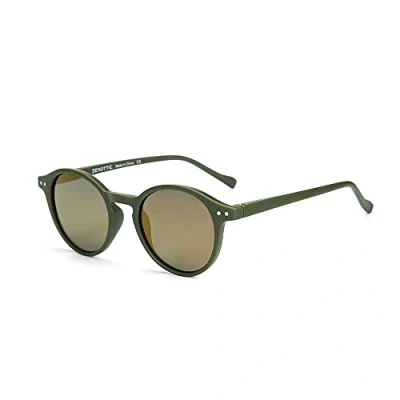 Afbeelding van ZENOTTIC zonnebril, gepolariseerd, retro, klassiek, rond, UV400, montuur, heren en dames (MATTE TORTOISE+BROWN)