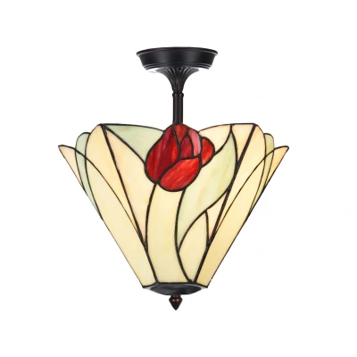 Afbeelding van Art Deco Trade Tiffany verlengde Plafonnière Tulip