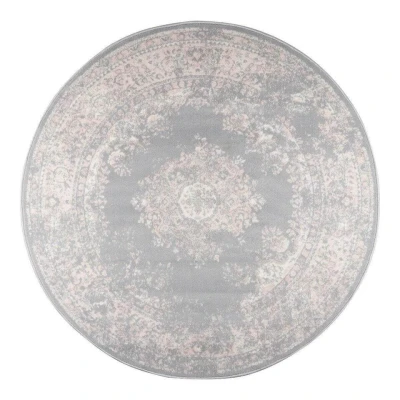 Afbeelding van Interieur05 Rond Vintage Vloerkleed Keshan Grijs 160 Ã ̃