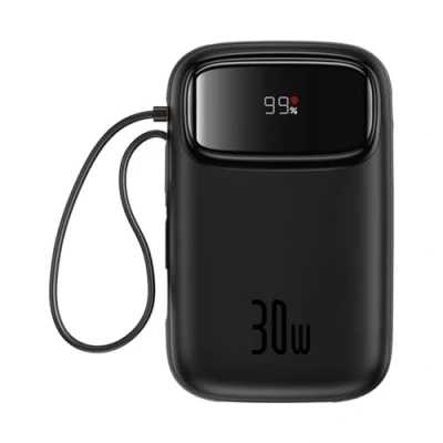 Afbeelding van Baseus Powerbank QPow 2 10000mAh 30W 2xUSB C (zwart) (10000 mAh, 30 W, 37 Wh), Powerbank, Zwart