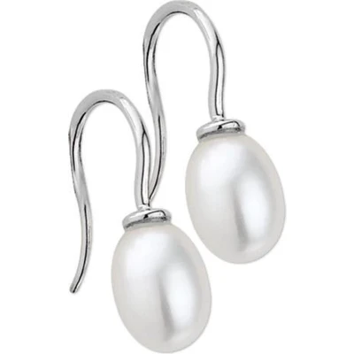 Afbeelding van Trendjuwelier huiscollectie Oorhangers Franse Haak Parel Witgoud